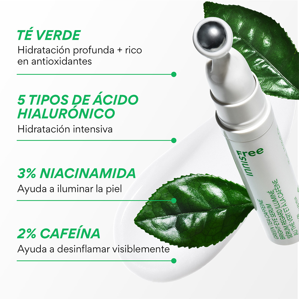 GREEN TEA CAFFEINE EYE SERUM FOR HYDRATION & PUFFINESS (S&Eacute;RUM PARA OJOS DE T&Eacute; VERDE Y CAFE&Iacute;NA)